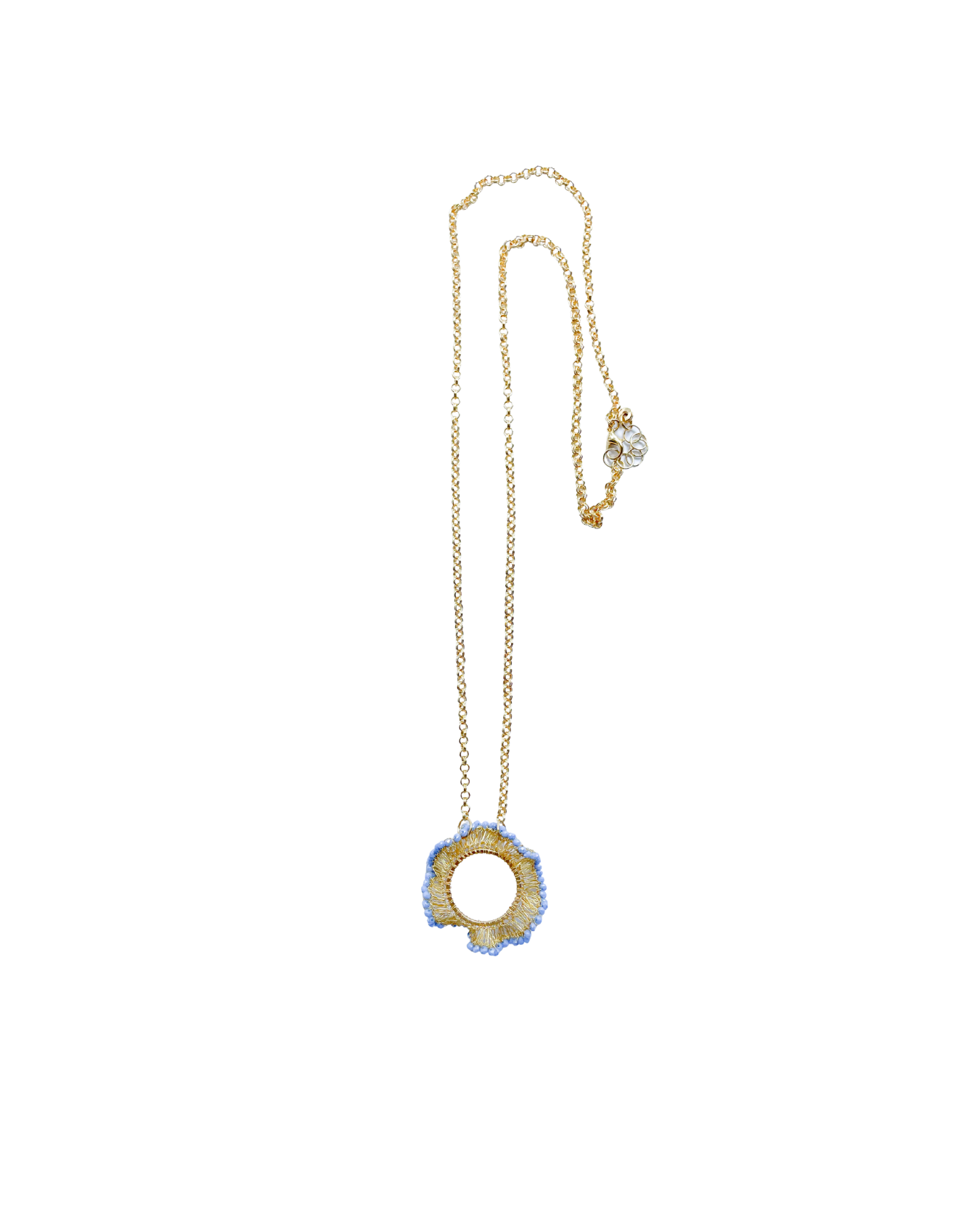 COLLAR LARGO CON ARO TEJIDO CHAQUIRAS