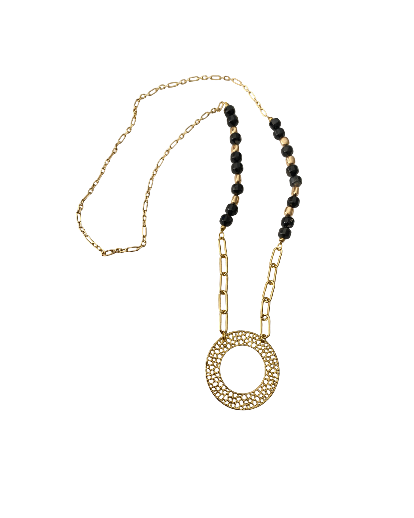 COLLAR LARGO CON ÁGATAS Y ARO