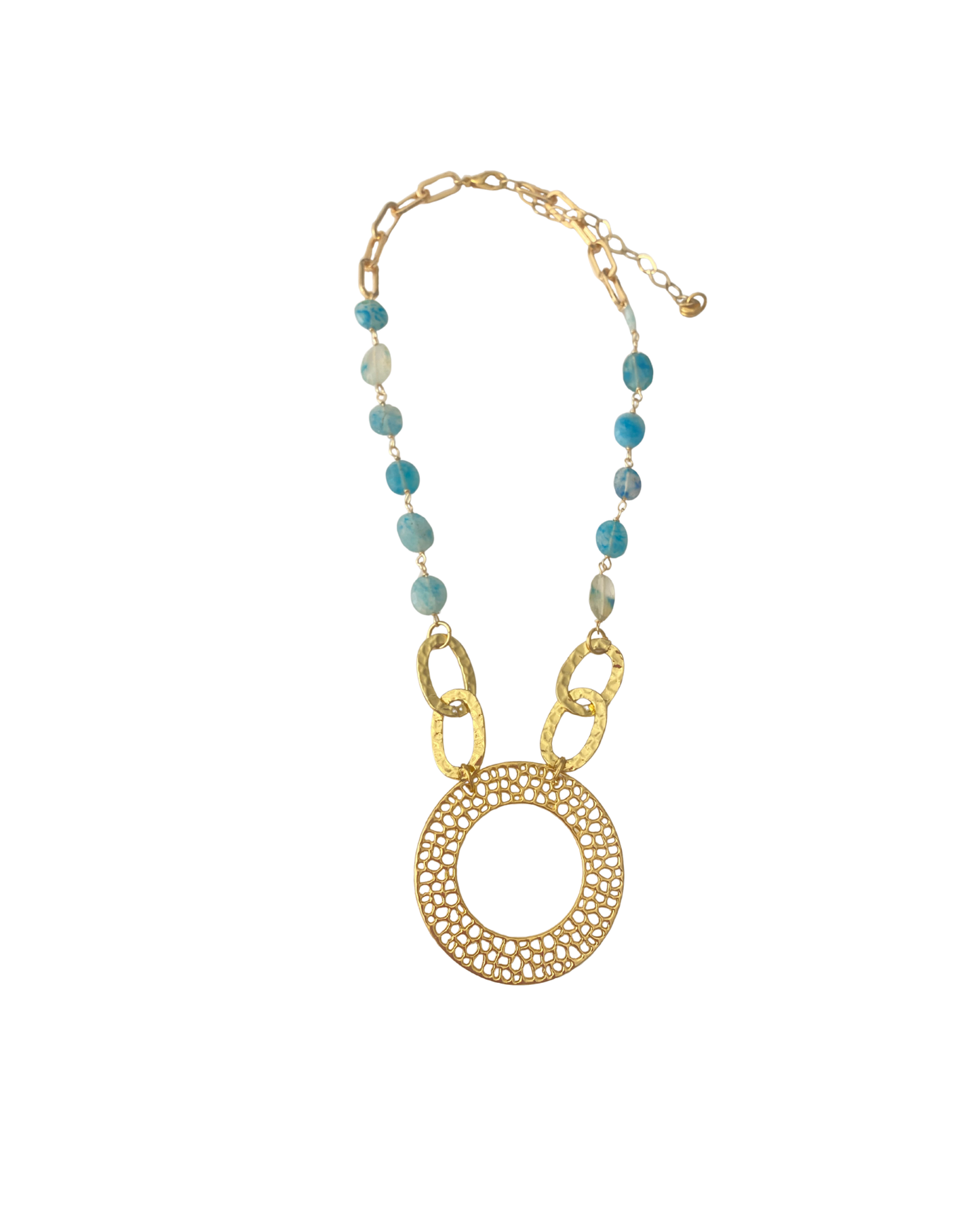 COLLAR CORTO CON ÁGATAS Y CIRCULO