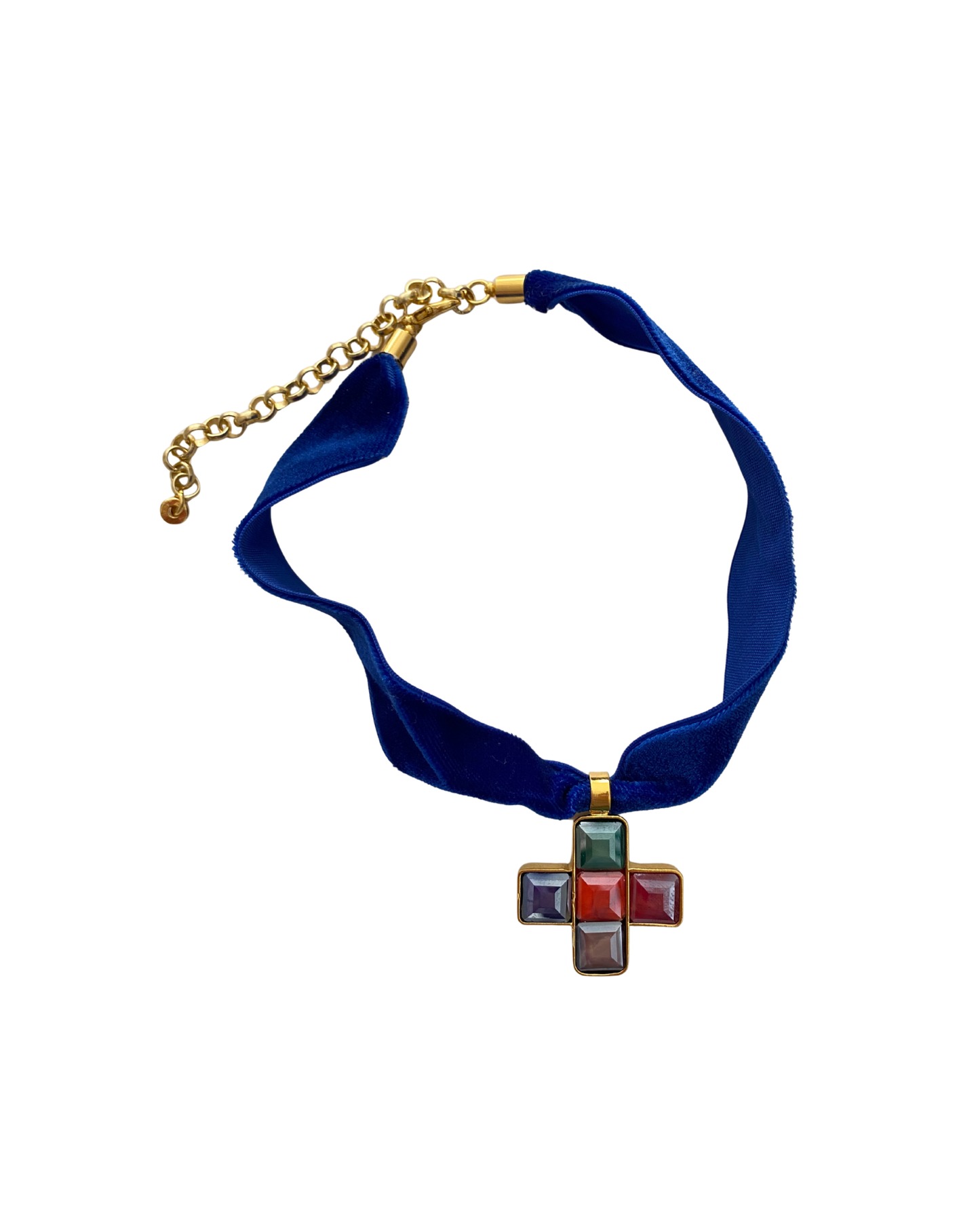 CHOKER TERCIOPELO Y CRUZ