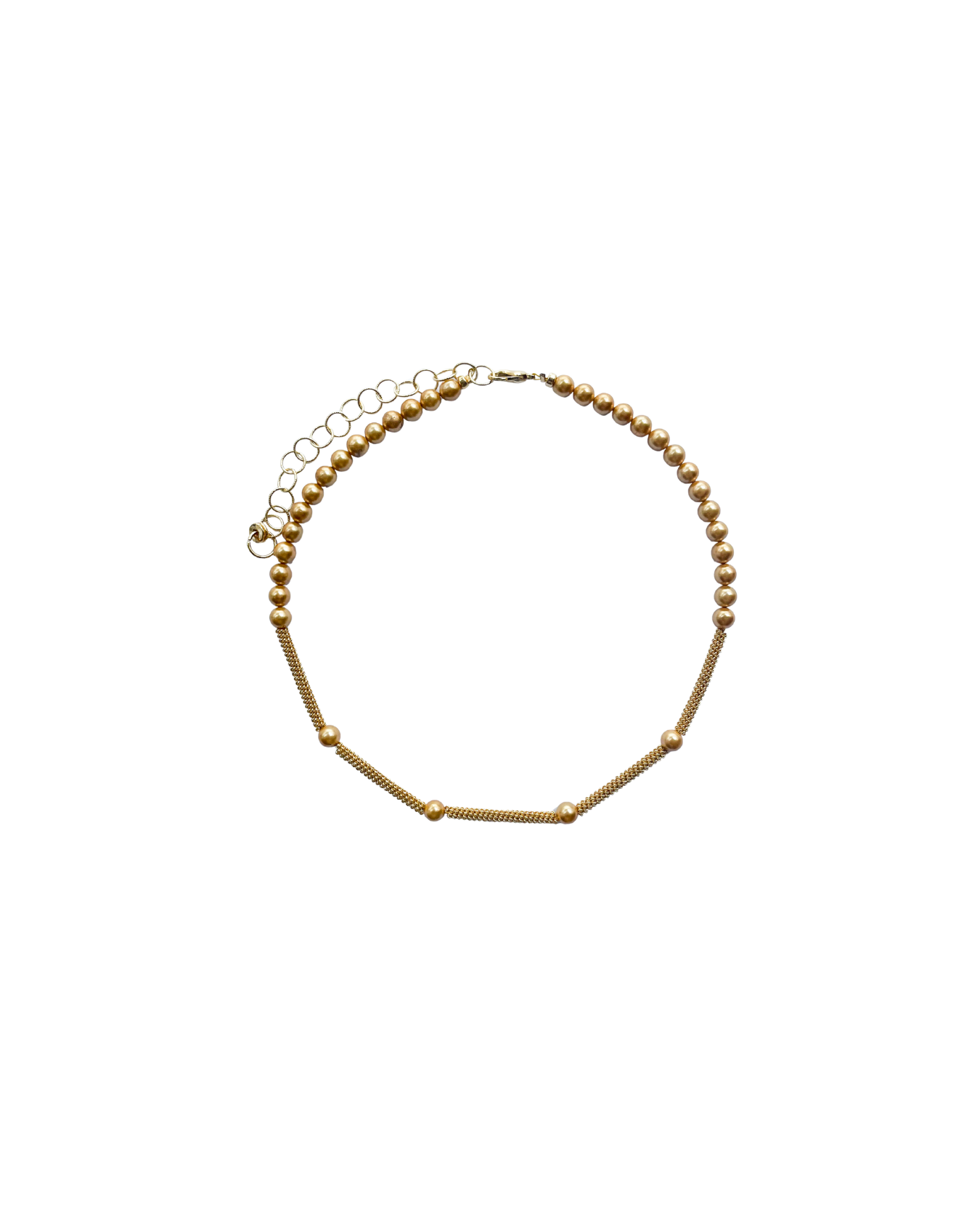 COLLAR CORTO CON CADENA TORCIDA Y PERLA