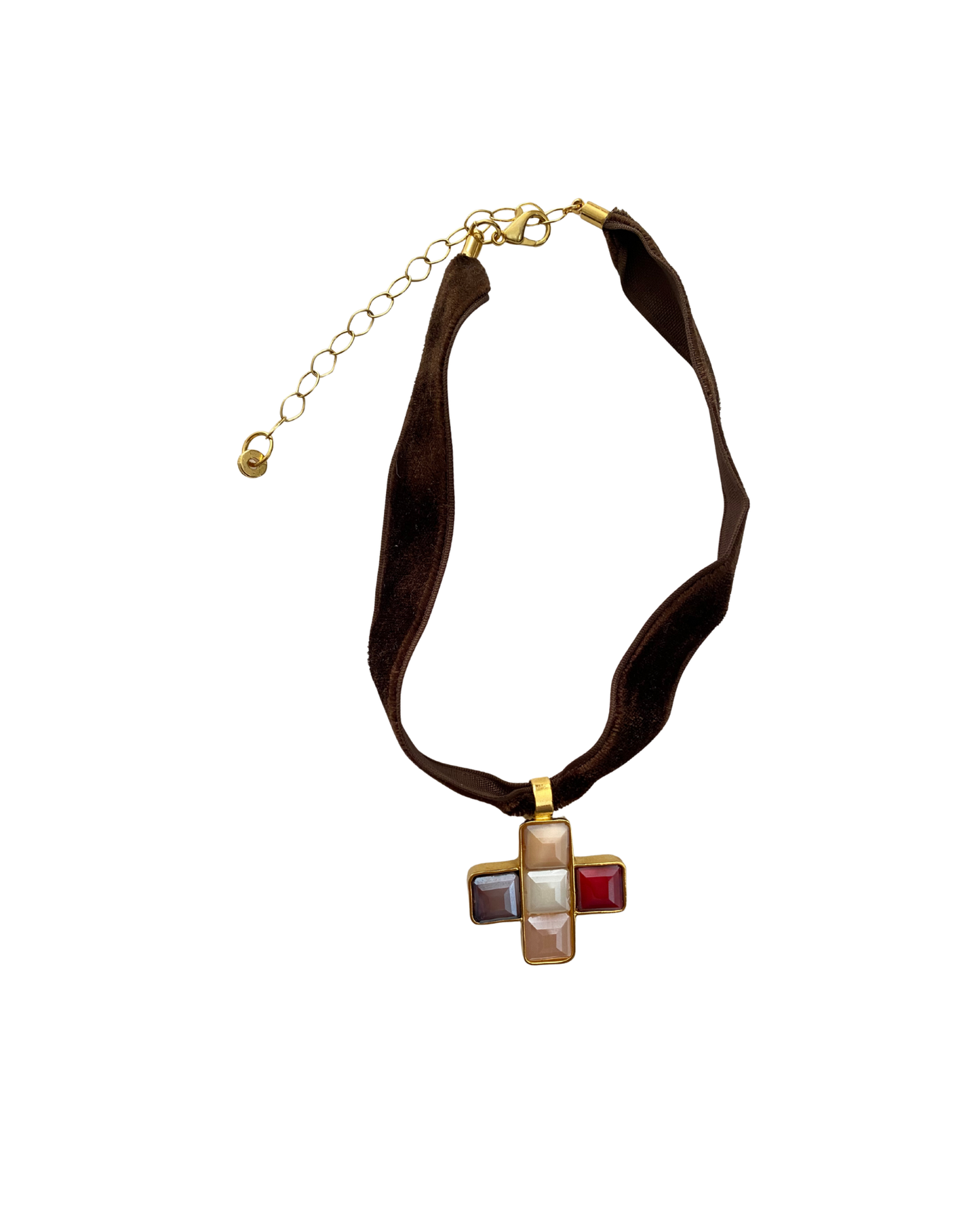 CHOKER TERCIOPELO Y CRUZ