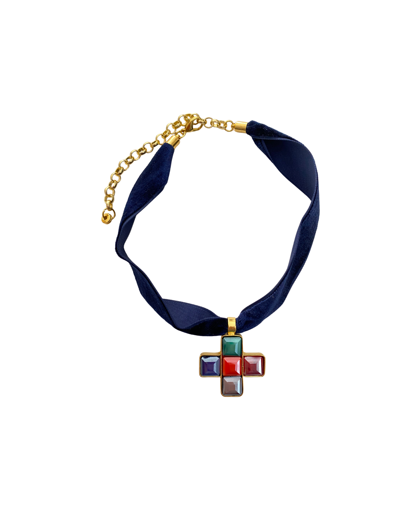 CHOKER TERCIOPELO Y CRUZ