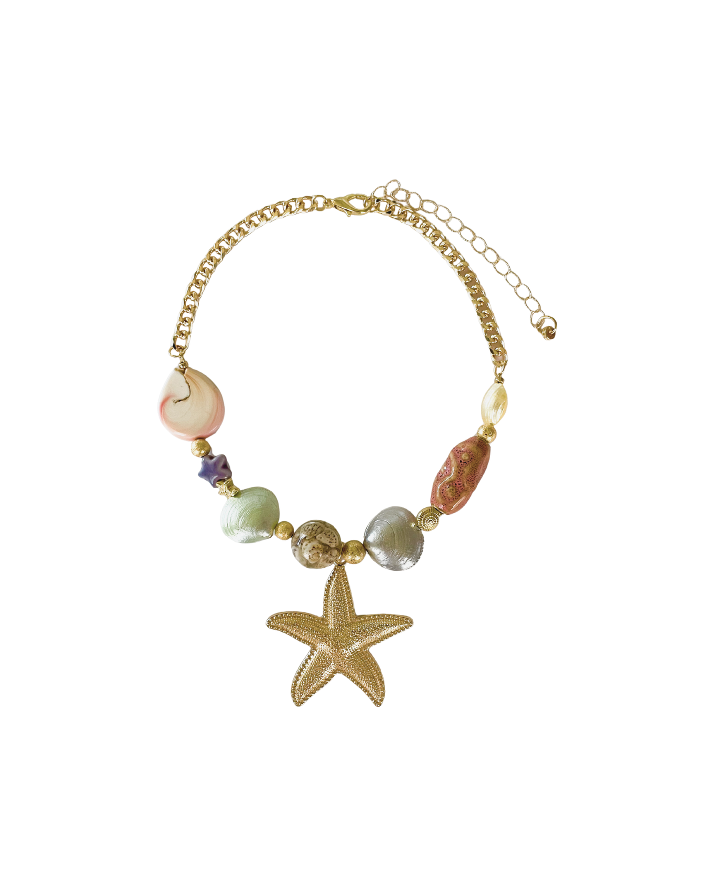 COLLAR CORTO CON CONCHAS Y ESTRELLAS DE MAR