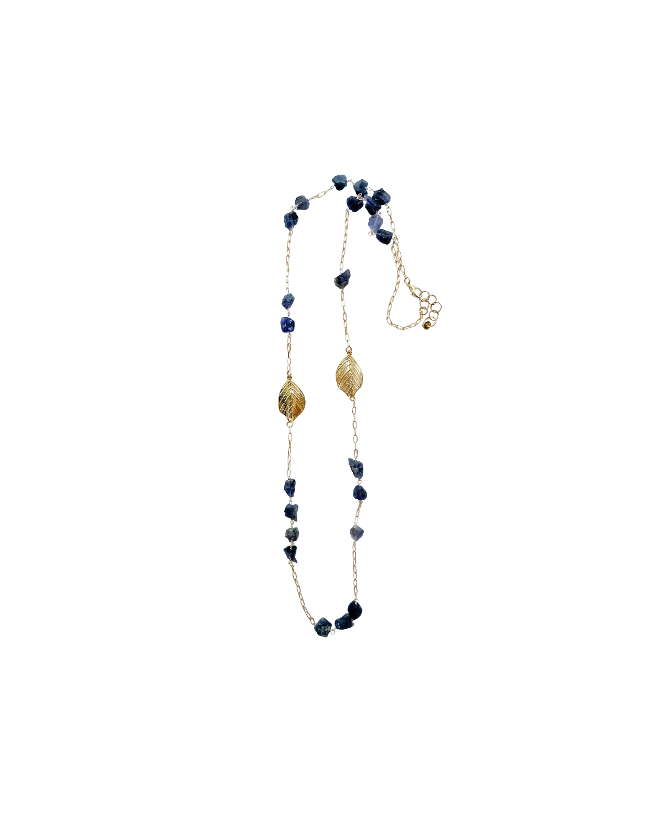 COLLAR LARGO CON CHIPS Y HOJAS