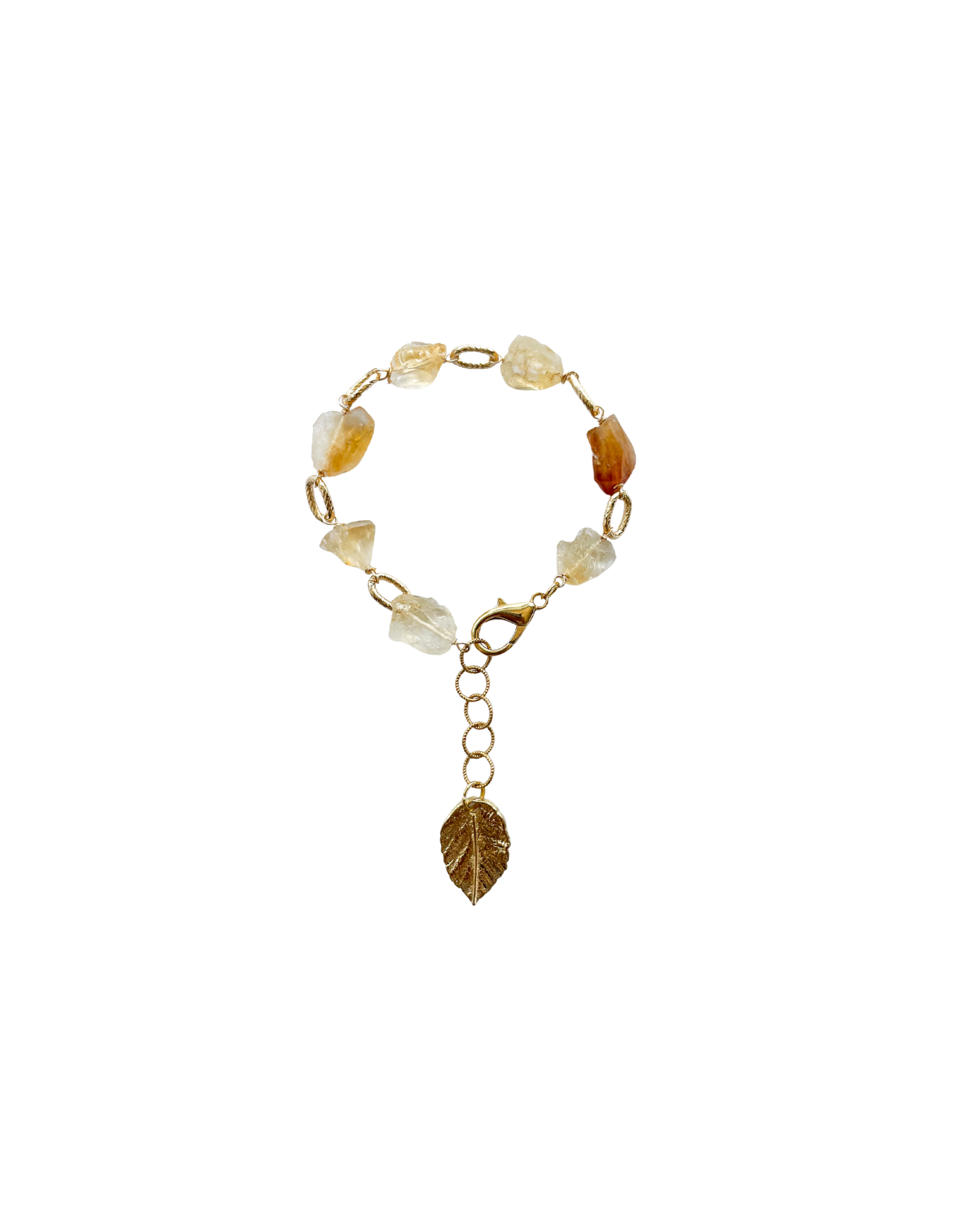 PULSERA CON DIJE DE HOJA Y CITRINA