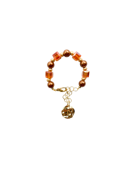 PULSERA CRISTAL Y PERLA