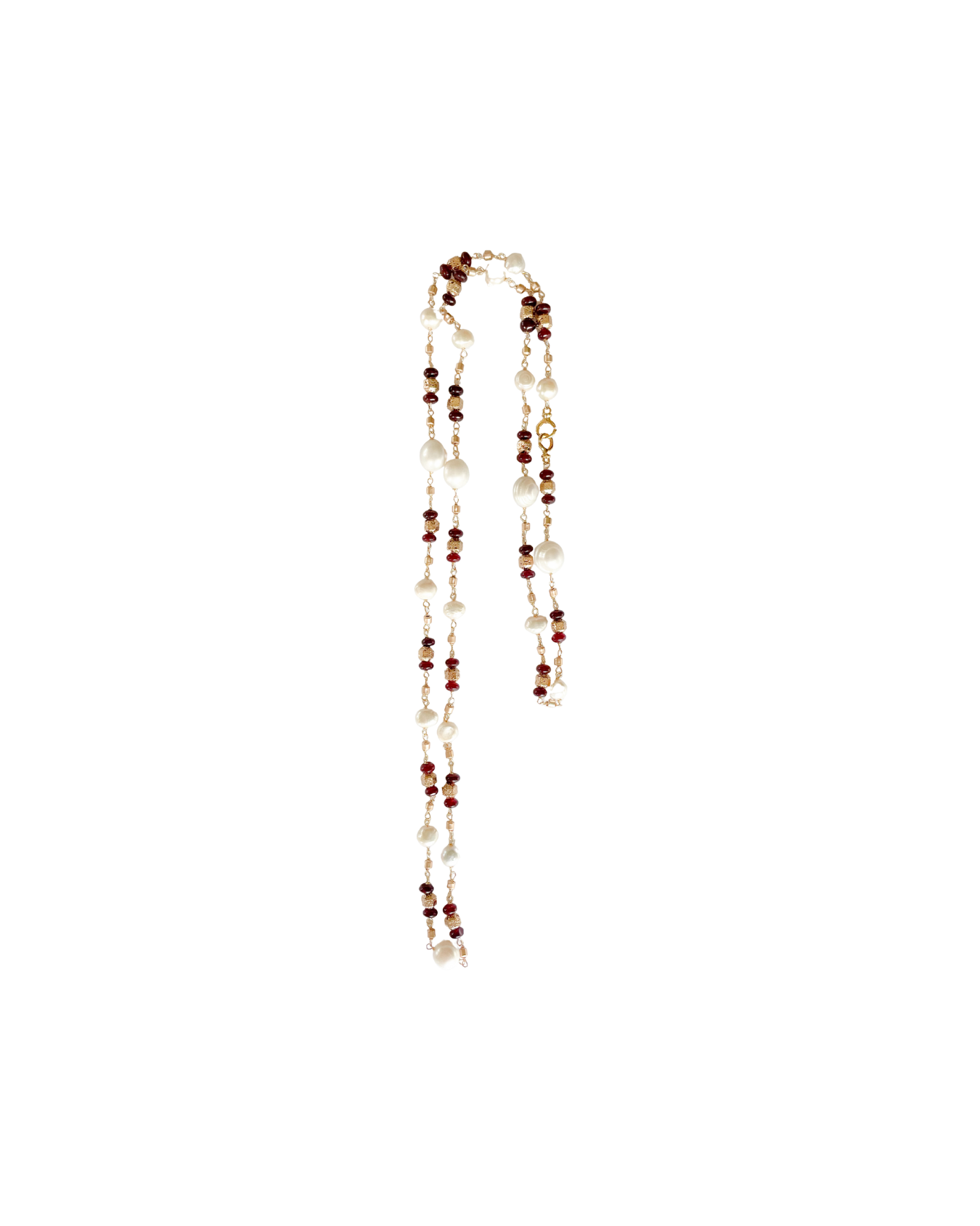 COLLAR EXTRA LARGO PERLAS Y PIEDRAS