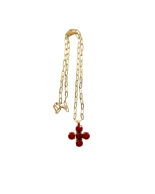 COLLAR LARGO DE CADENA CON CRUZ