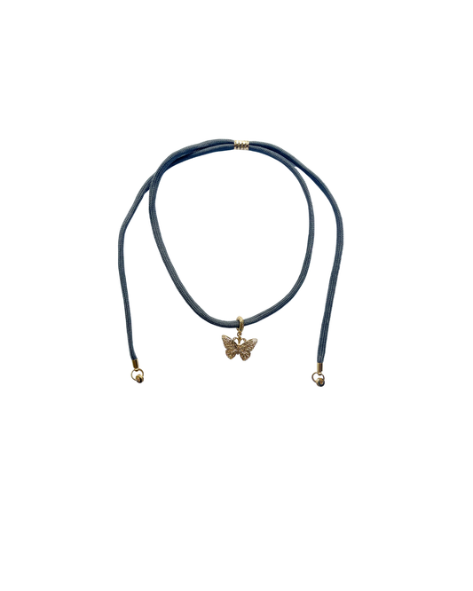 COLLAR AJUSTABLE DE CORDÓN Y MARIPOSA