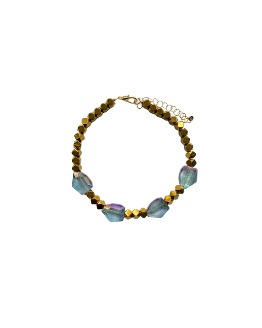 COLLAR CORTO CON PIRITA Y CRISTAL