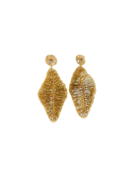 ARETE TEJIDO DE HOJA CON CHAQUIRA