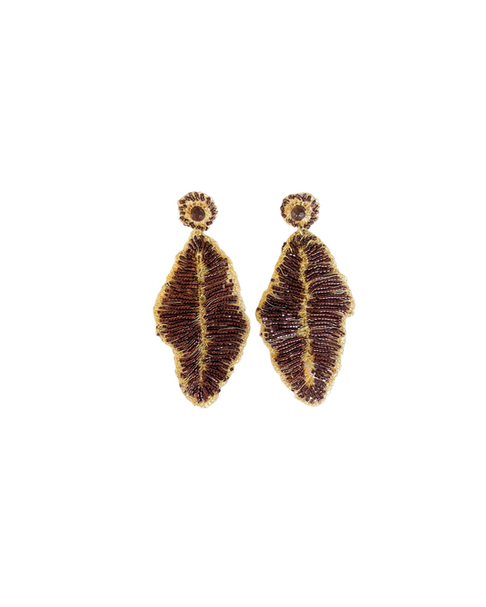 ARETE TEJIDO DE HOJA CON CHAQUIRA