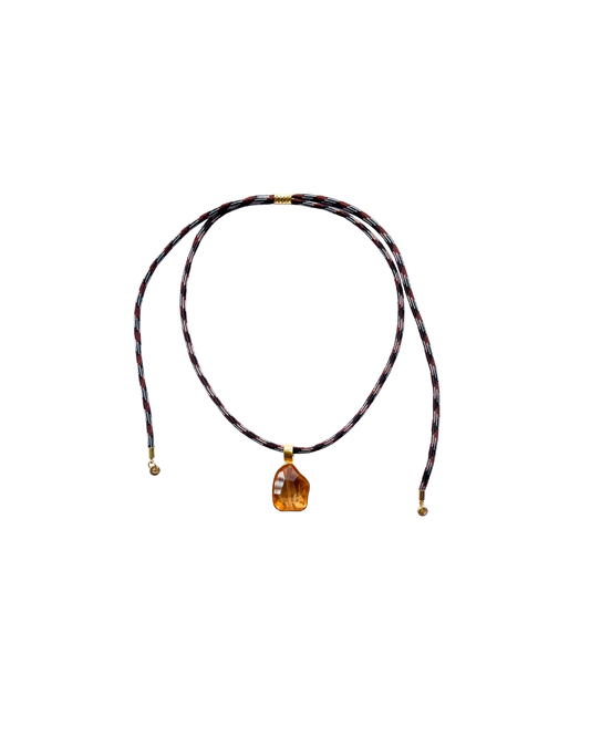 COLLAR CORTO AJUSTABLE CON CORDON Y CRISTAL