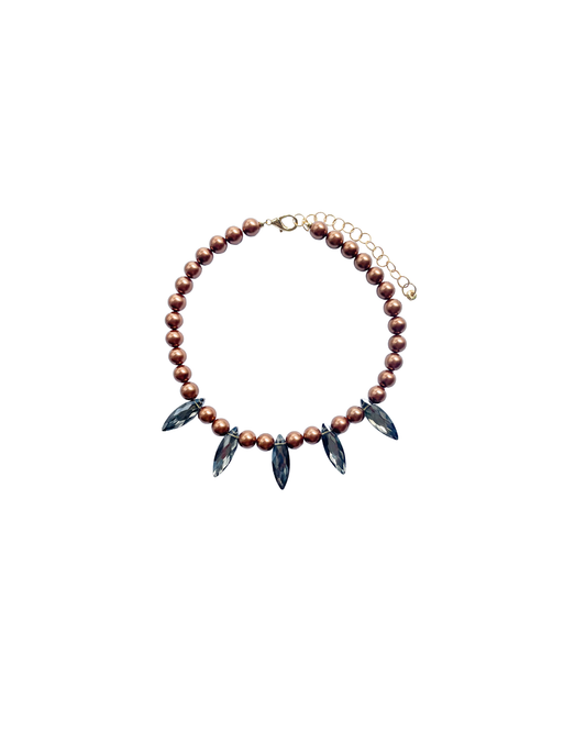 COLLAR CORTO CON PERLA Y CRISTAL
