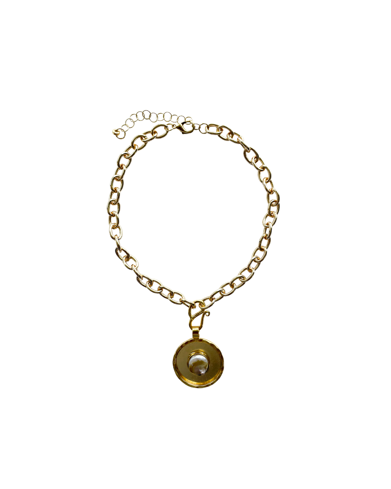 COLLAR CORTO CADENA Y DIJE PERLA