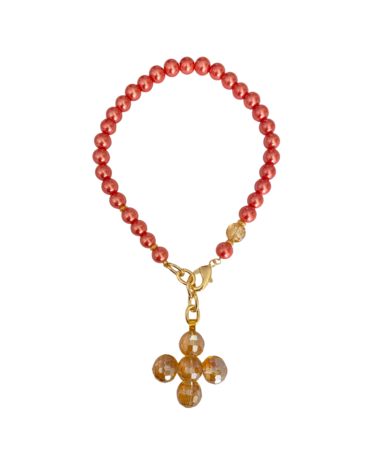 COLLAR CORTO PERLAS Y DIJE CRUZ