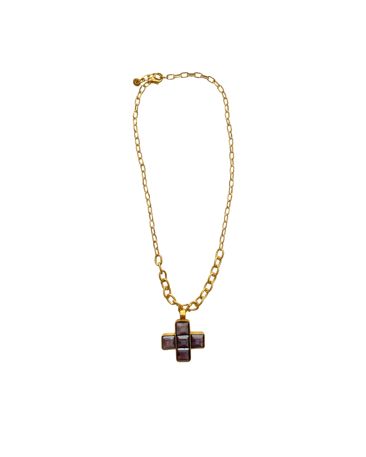 COLLAR CORTO DE CADENA Y CRUZ