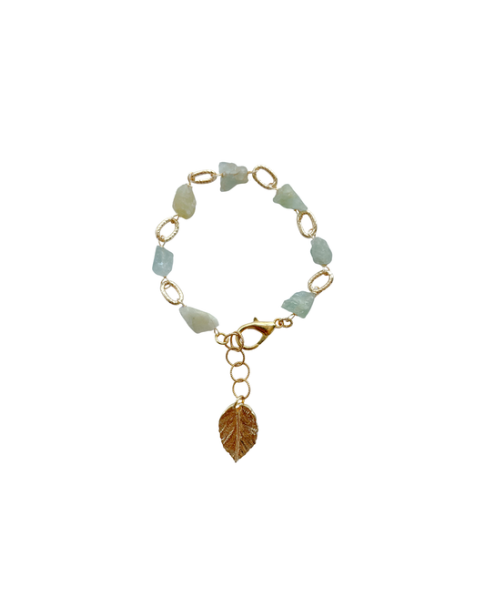PULSERA CUARZO Y HOJA