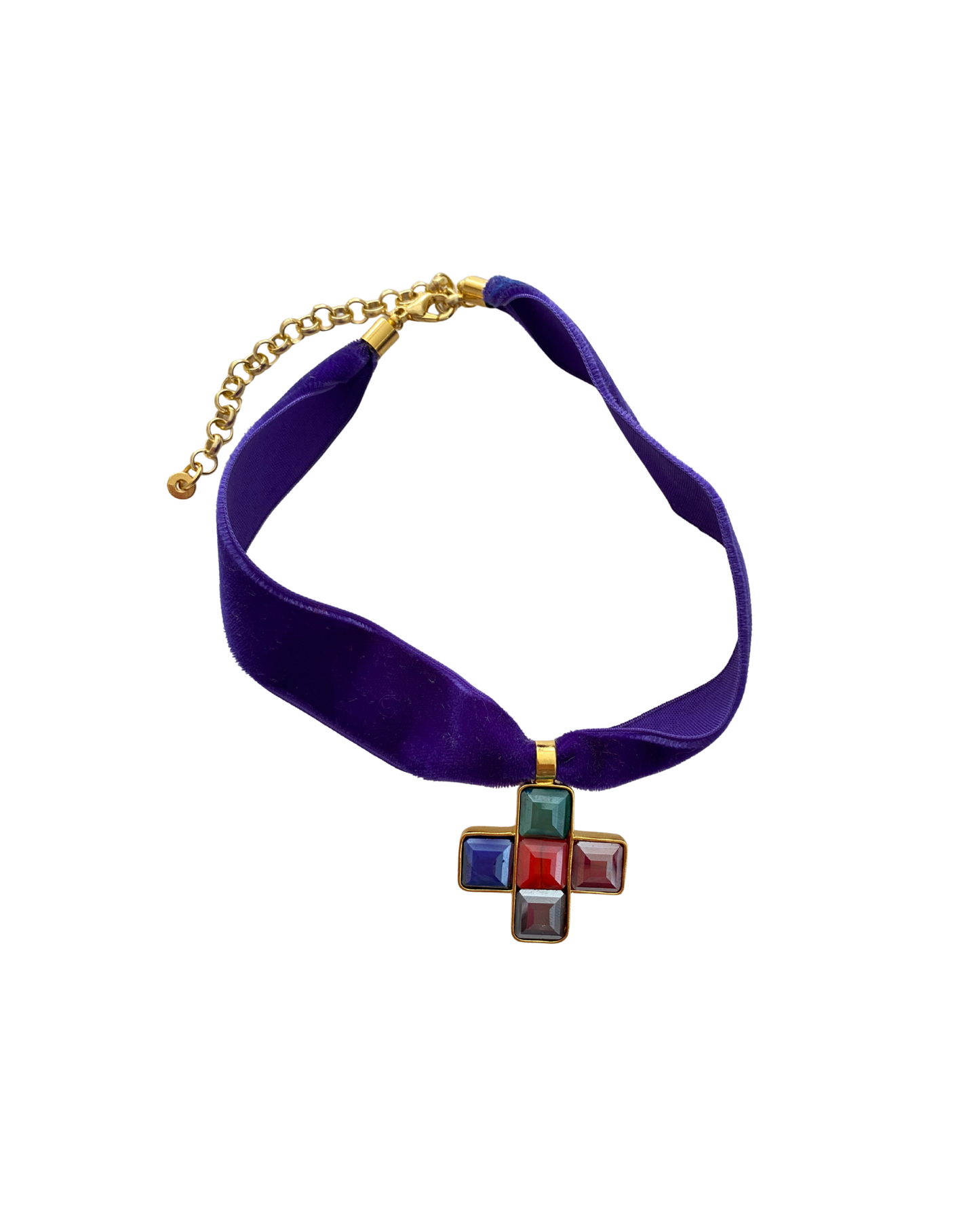 CHOKER CON TERCIOPELO Y CRUZ