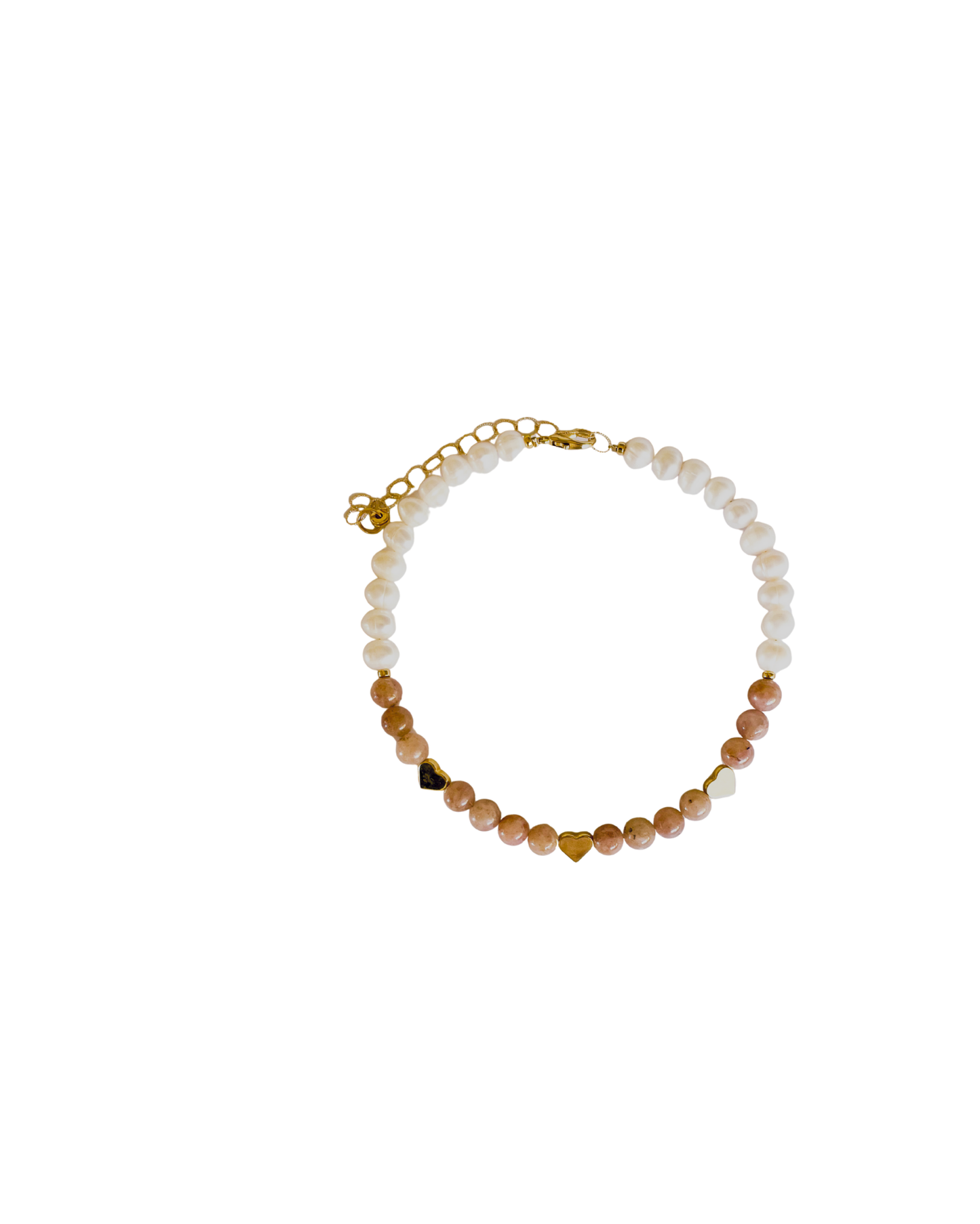 COLLAR CORTO AGATAS Y DIJES CORAZÓN