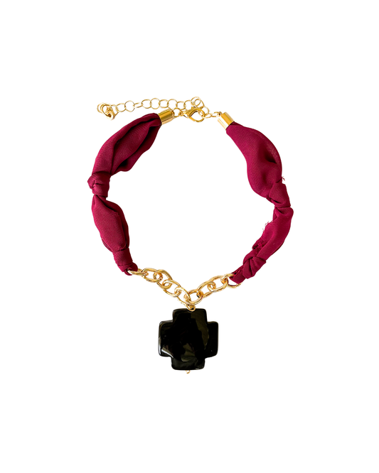 COLLAR CORTO SEDA Y CRUZ
