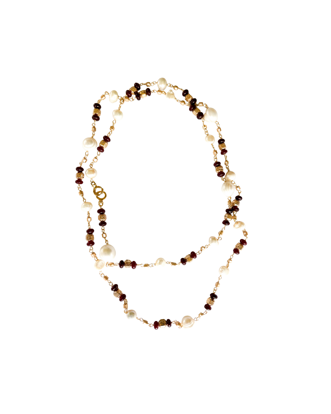 COLLAR EXTRA LARGO PERLAS Y PIEDRAS