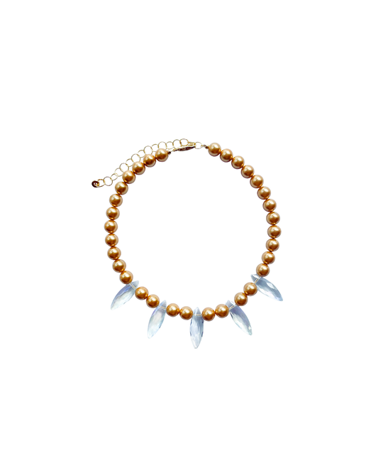 COLLAR CORTO PERLAS Y CRISTAL