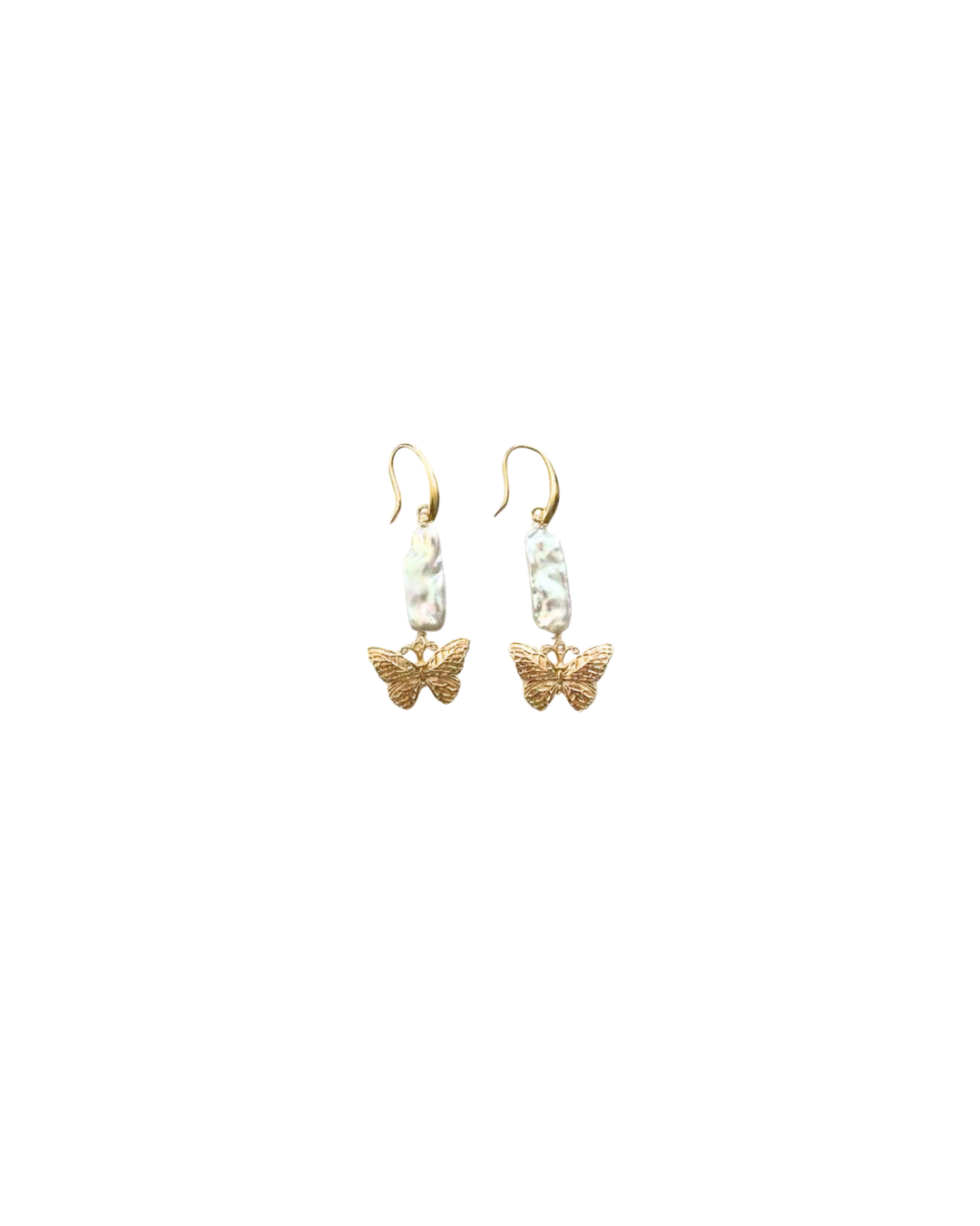 ARETE PERLA Y MARIPOSA