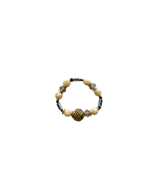 PULSERA ÁGATAS, CRISTAL Y PIRITA