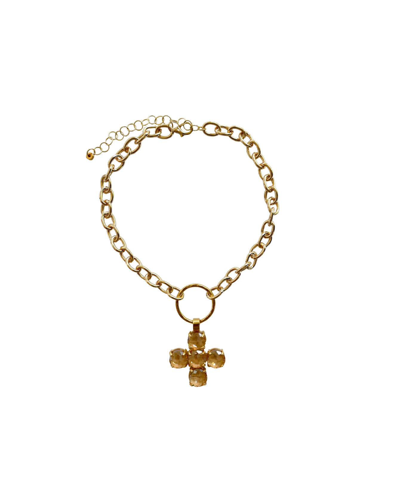 COLLAR CORTO CON CADENA Y DIJE DE CRUZ